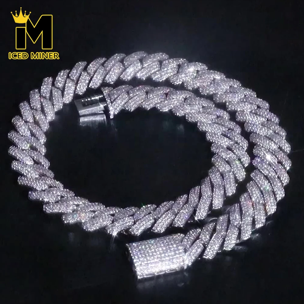 

25mm Width Iced Out Cuban Chain Necklaces For Women Men ircon Bling Chain Choker Hip Hop Jewelry Free Shipping