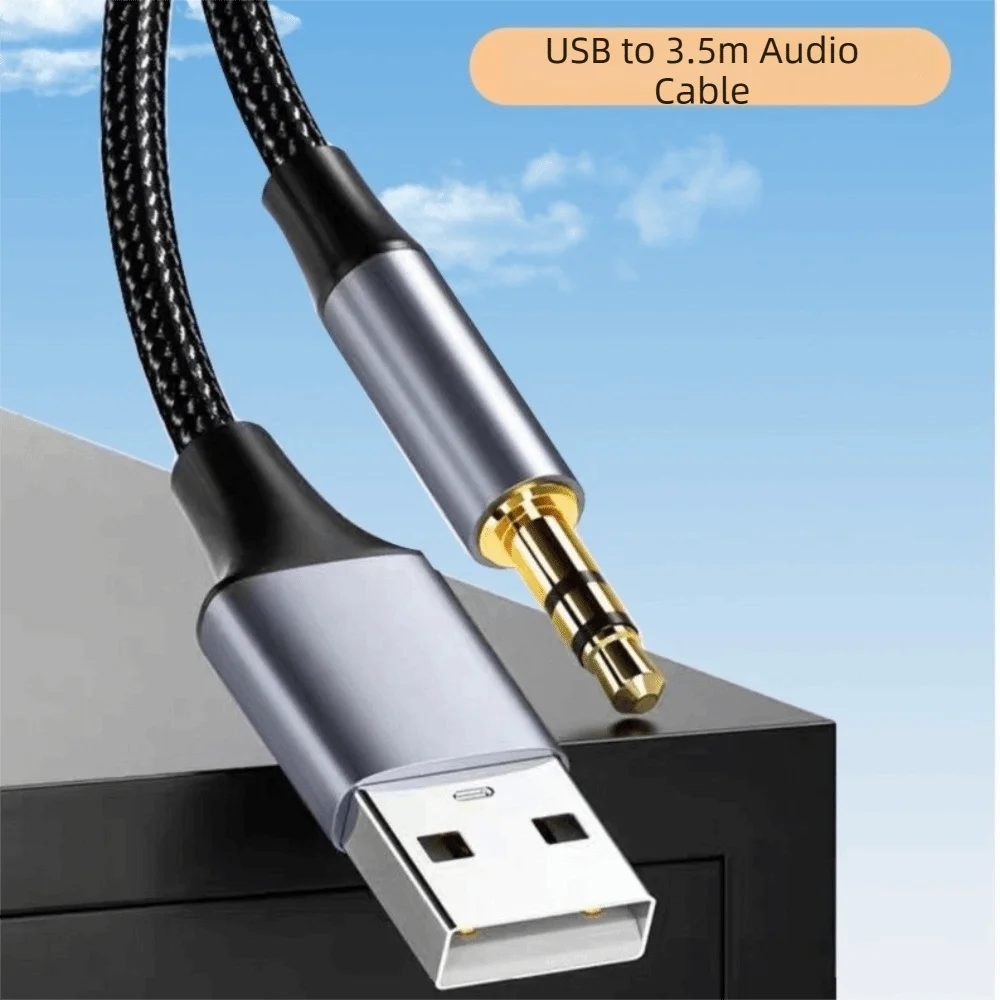 Headset Round Hole USB Audio Cable Cd Grade Sound Quality Extension Audio Line AUX Audio Cable Stereo Audio Cable for Laptop