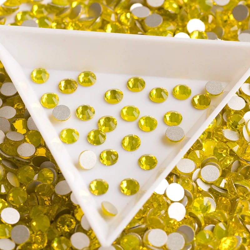 Citrin-Kristall-Strasssteine mit flacher Rückseite, 3D-Nagelkunst, Kleidungsdekorationen, nicht heißklebend, DIY-Edelsteine, Glas-Strass-Elemente – Detail 4