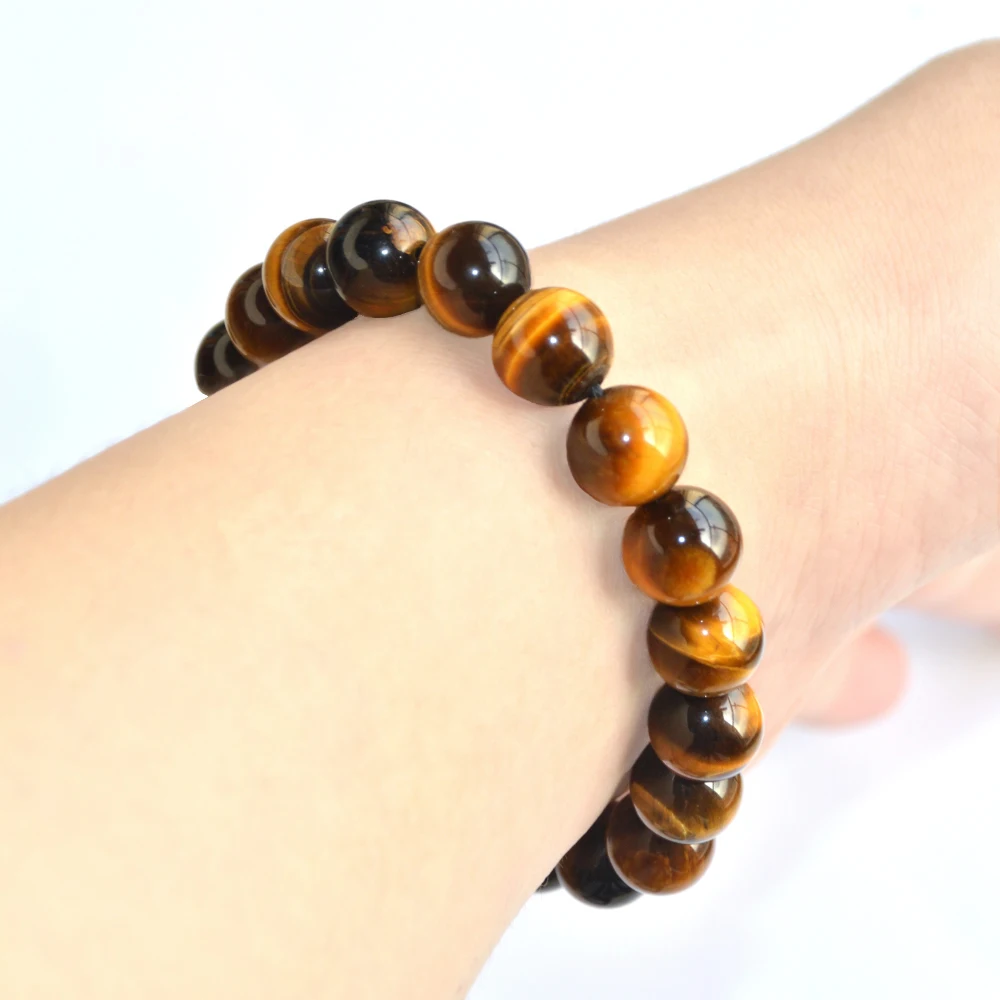 

Natural Tiger Eye Stone Bracelet 10mm for Men Women Natural Obsidian Crystal Jewelry Accessories Yoga Healing Rosary Beads