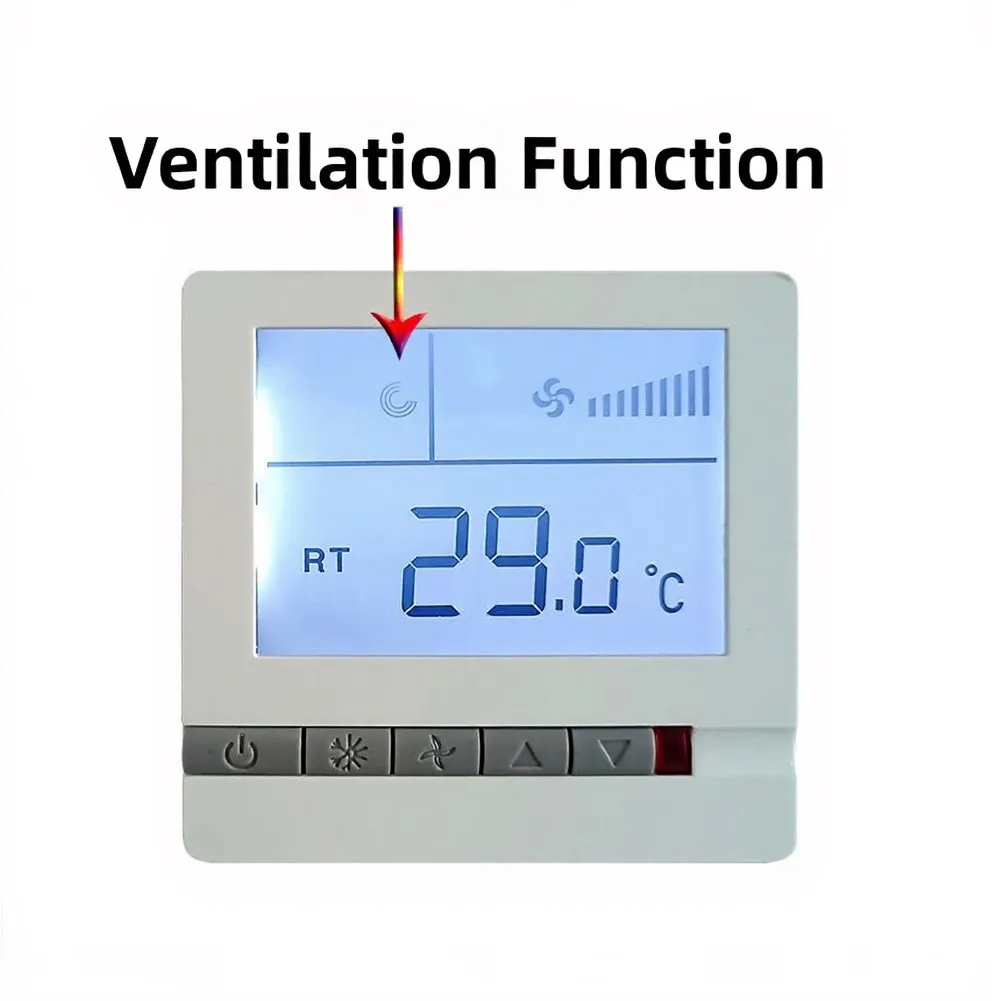 Thermostat Panel Switch for Central Air Conditioning Systems with Ventilation Function and Precise Temperature Regulation