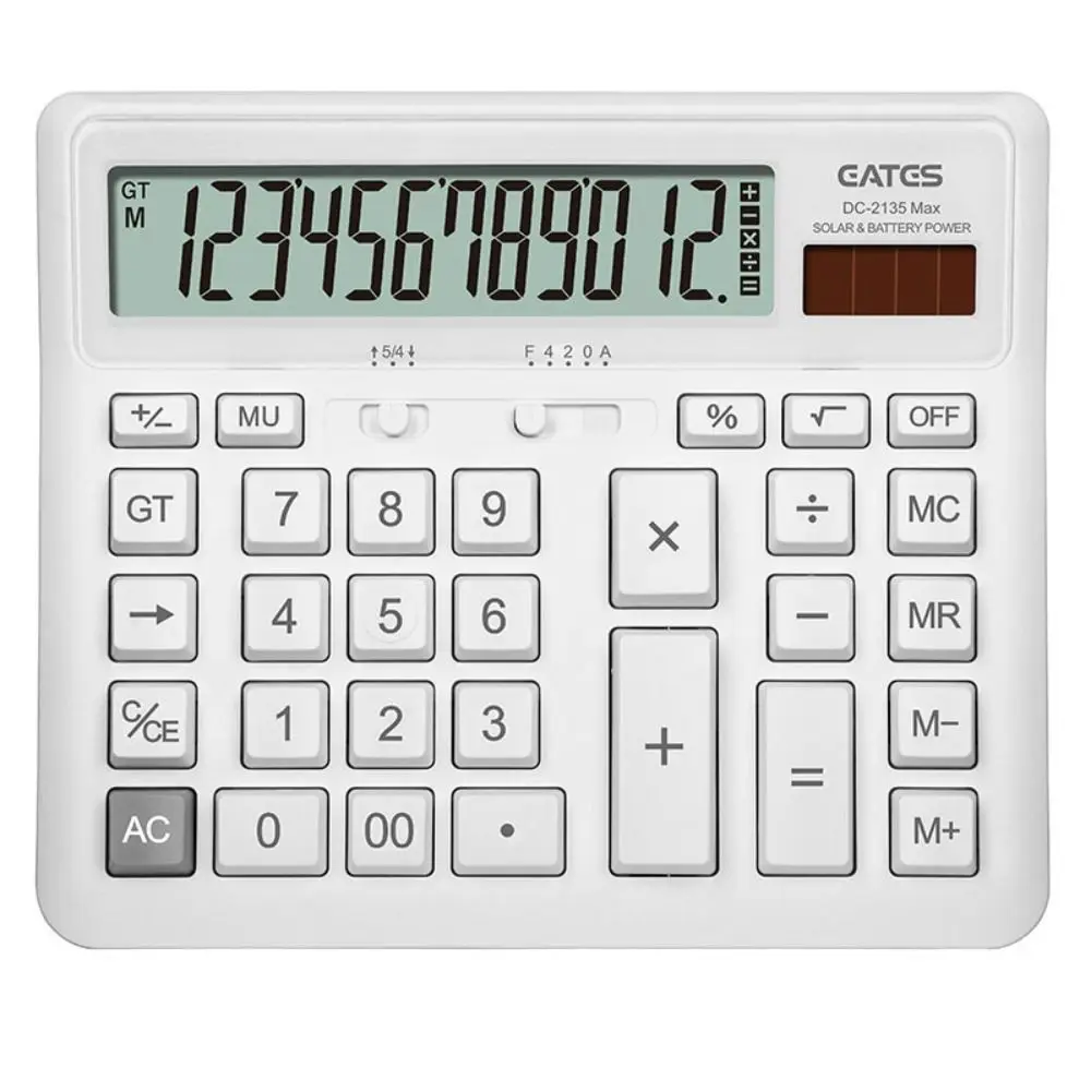 12 Digit Desk Calculator Big Buttons Large Display Office Calculator Dual Power Supply Large Screen Desktop Calculator