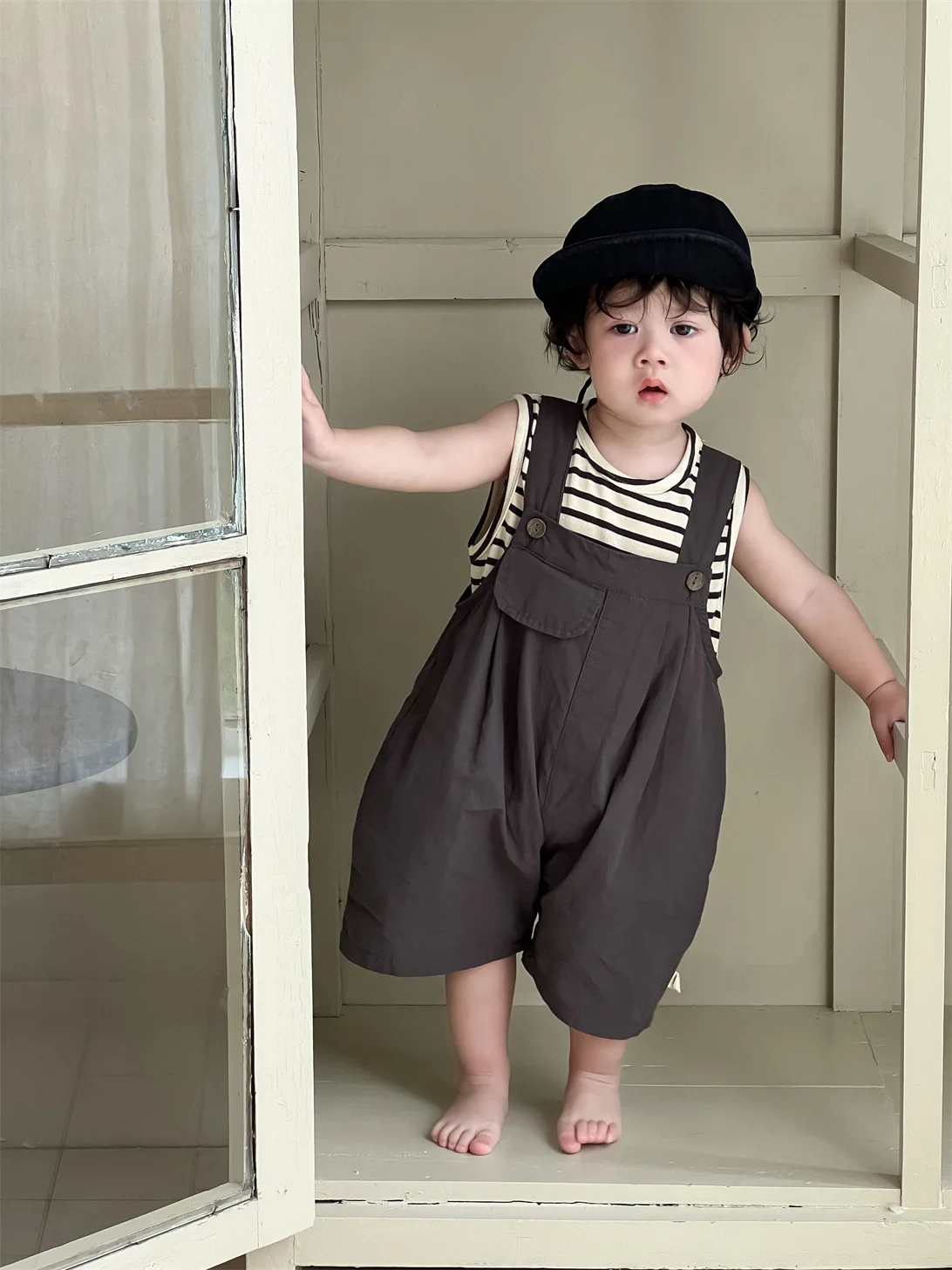 

Новинка лета 209, комбинезон без рукавов для маленьких мальчиков, свободный комбинезон для новорожденных, детские комбинезоны для мальчиков, хлопковая одежда для младенцев