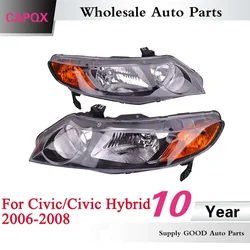 CAPQX 2PCS Front Bumper Headlight Headlamp Head Light Lamp For Civic/Civic Hybrid 2006 2007 2008 OEM#33151-SNA-H02 33101-SNA-H02