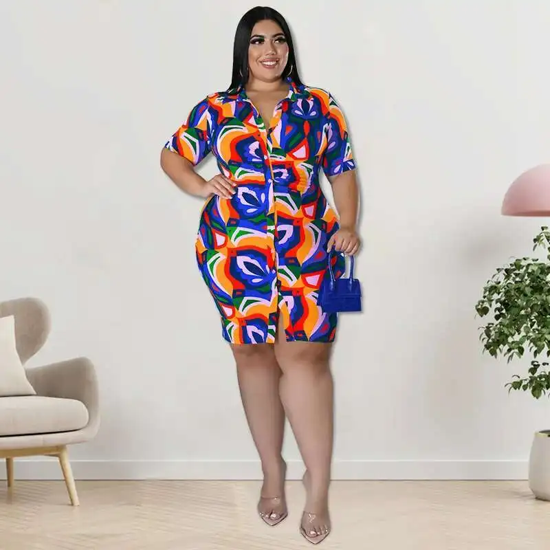 

218207 Большие женские летние новые длинные рубашки с короткими рукавами и принтом, новинка Factory 2025, летние элегантные повседневные летние рубашки для вечеринок Y2k