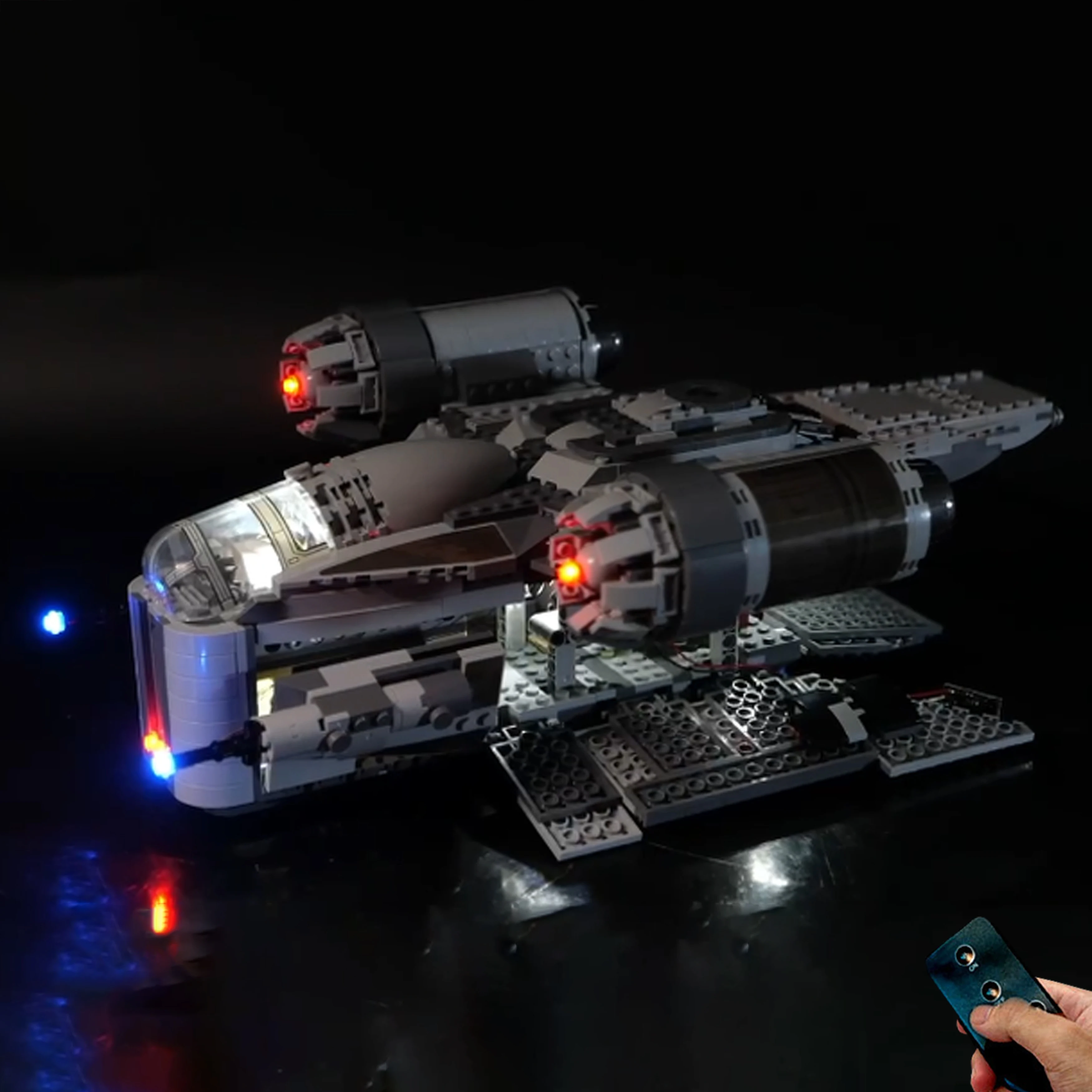 مجموعة إضاءة LED متوافقة مع 75292 Bounty Hunter Starship Building Blocks Model مجموعة الإضاءة الزخرفية (الأضواء فقط)