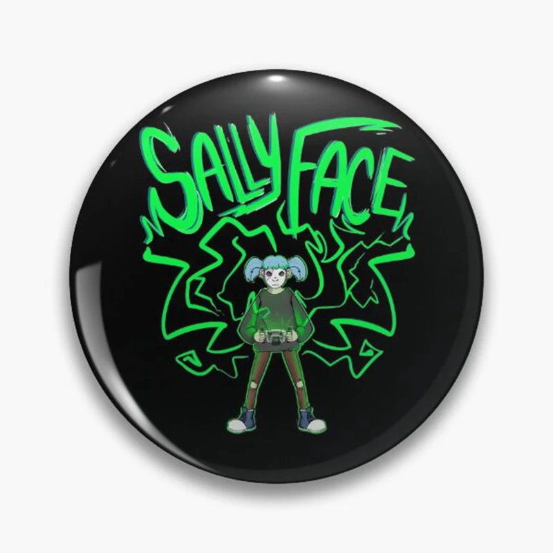 58mm Sally Face Vintage Game Button Pin Creative Cartoon Sal Fisher Sally Fan Art spilla Badge per zaino Decor Fans Gift