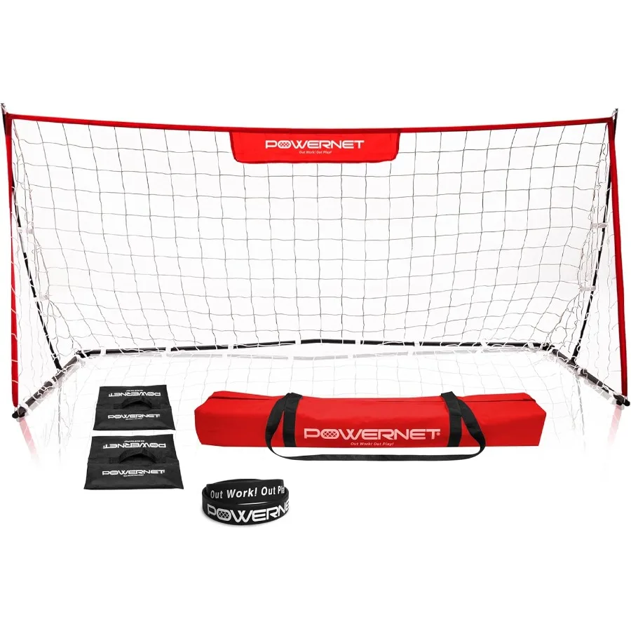 

Портативные футбольные ворота, складная футбольная сетка со стекловолоконными столбами, всплывающее футбольное тренировочное оборудование, 1 сумка для хранения ворот и молнии