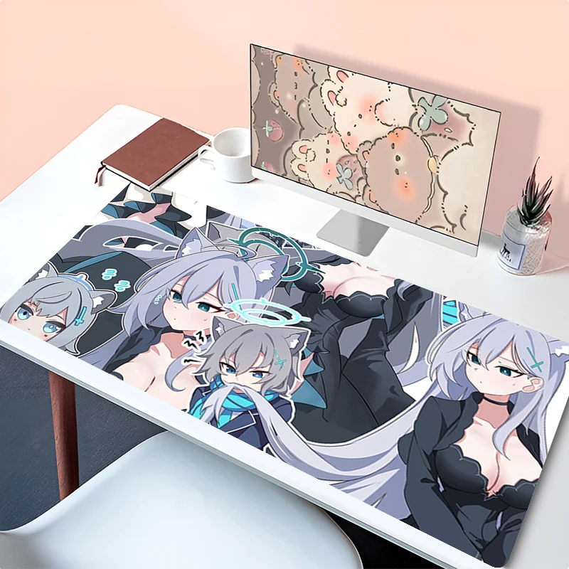 Mousepad Anime Mouse Pad Gaming Accessories Office Keyboard Pad Desk Mat PC Rubber Blue Archive Sunaookami Shiroko Extended Pad