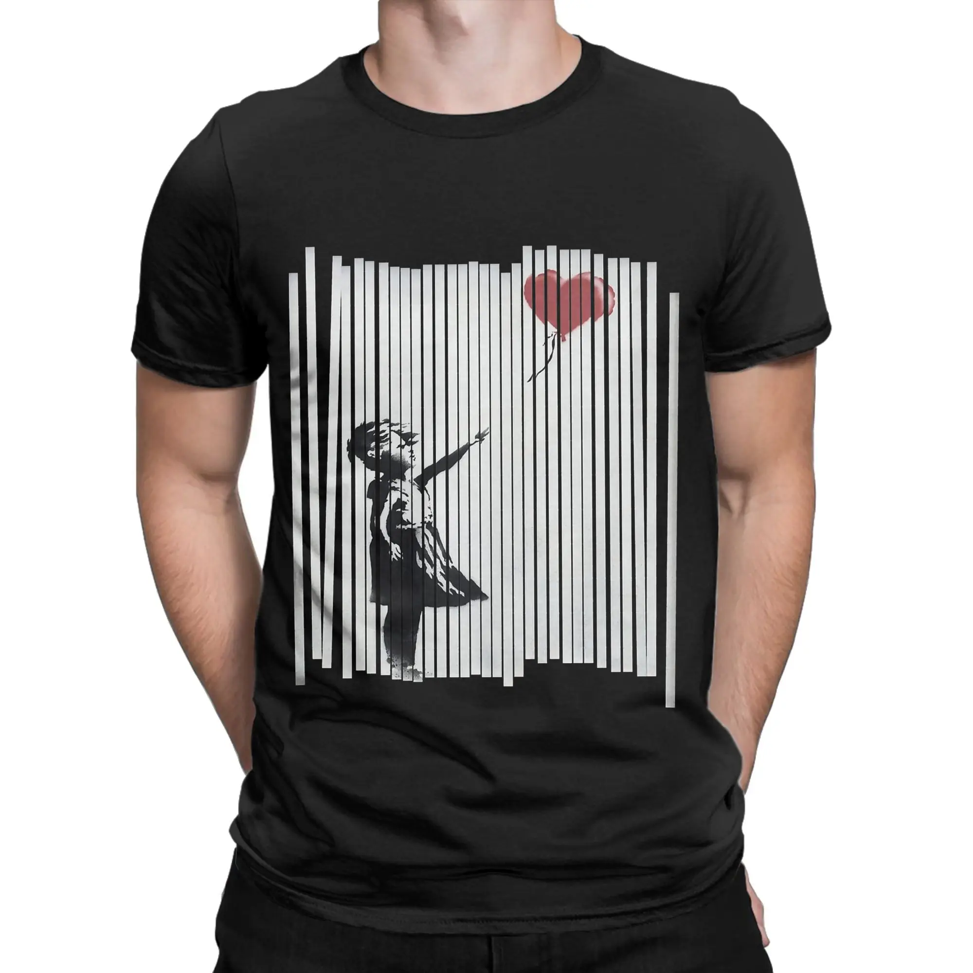 Banksy  T Shirt Summer Shredded Balloon Girl Novelty T Shirts Men Pure  O-Neck Plus Size Clothing Short Sleeves Funny Tshirt
