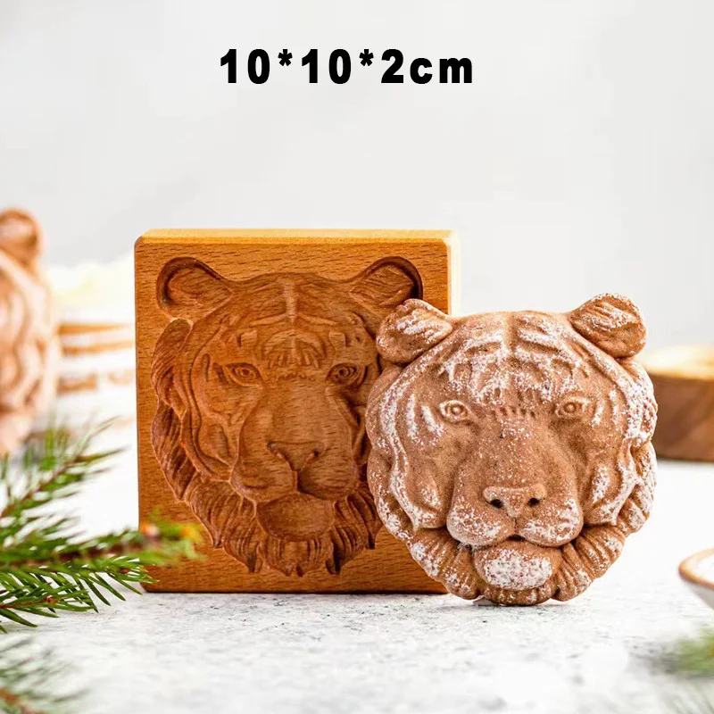 Cookie Molds for Baking Wooden Cookie Cutter 3D Gingerbread Cookies Moulds Press Cake Embossing Pumkin Bakery Gadgets Stamps