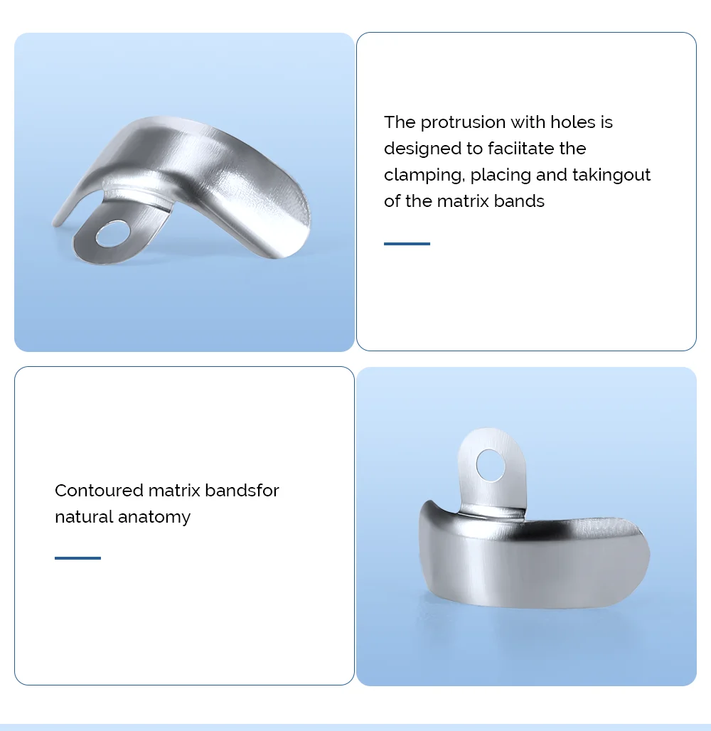 50 stücke AZDENT Dental Matrix Bands Schnitt Konturierte Metall Matrizen Matrix Für Zähne Ersatz Zahnarzt Werkzeug Zahnmedizin Material – Detail 4