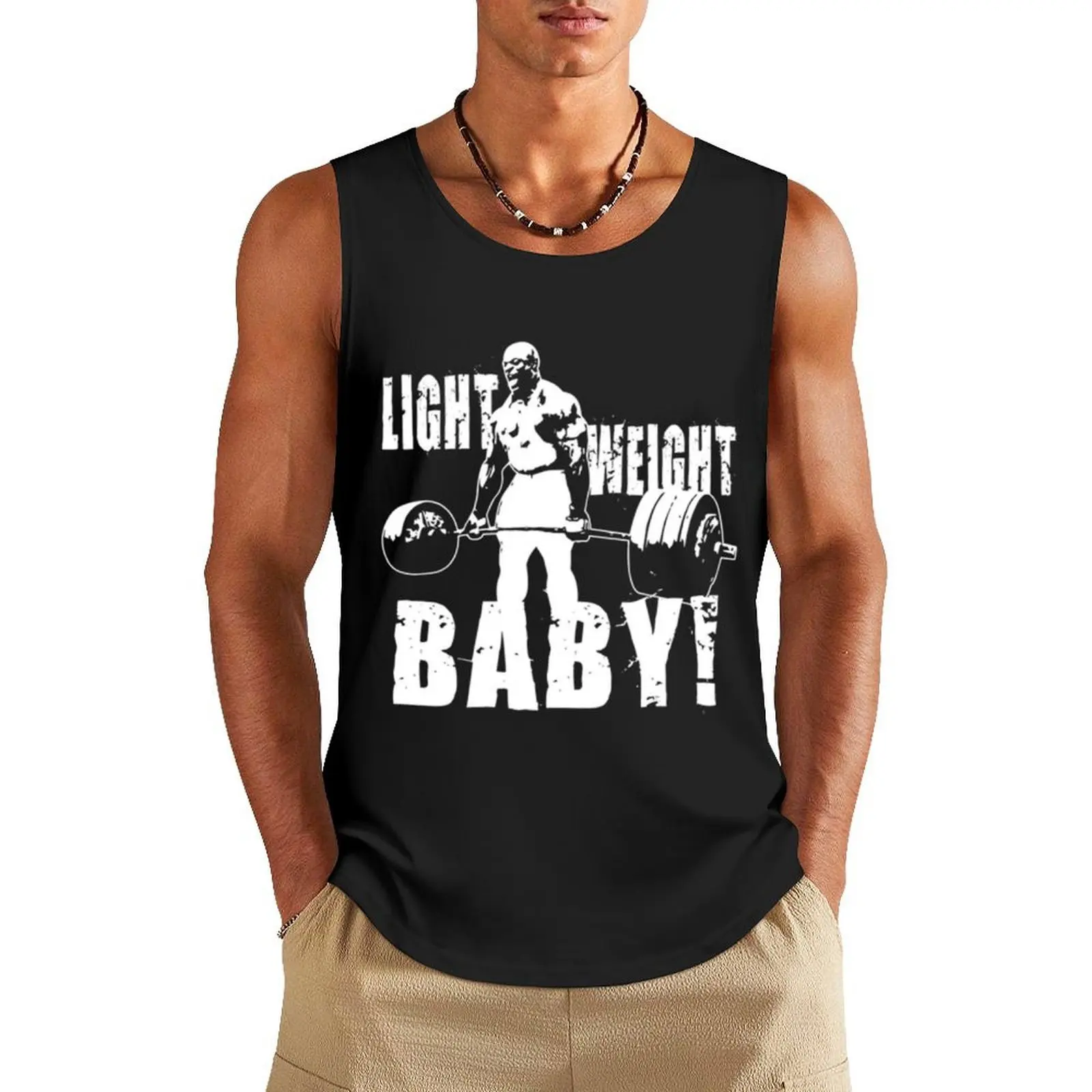 

ronnie coleman lightweight baby Tank Top Gym t-shirt man anime Gym wear fitness clothing for men