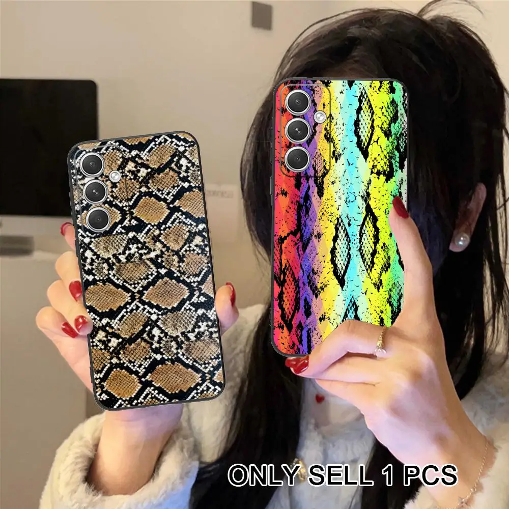 Snake Texture Phone Case for Samsung Galaxy S26 S25 S24 S23 S22 S21 S20 Note20 Plus FE Ultra Soft TPU Shockproof Cover