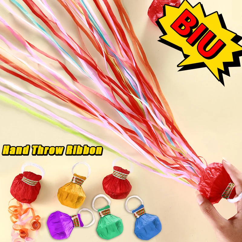 1/2/5PCS Party Popper Throw Streamers Colorful Hand Throw Confetti Poppers Paper Crackers Wedding Birthday Party Supplies