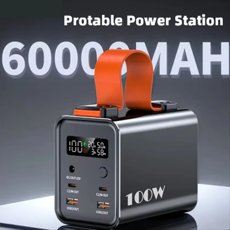 For Laptop 60000mAh 100W Portable Power Bank 30000mAh USB C Fast Charging External Battery for IPhone17 Samsung Xiaomi Powerbank