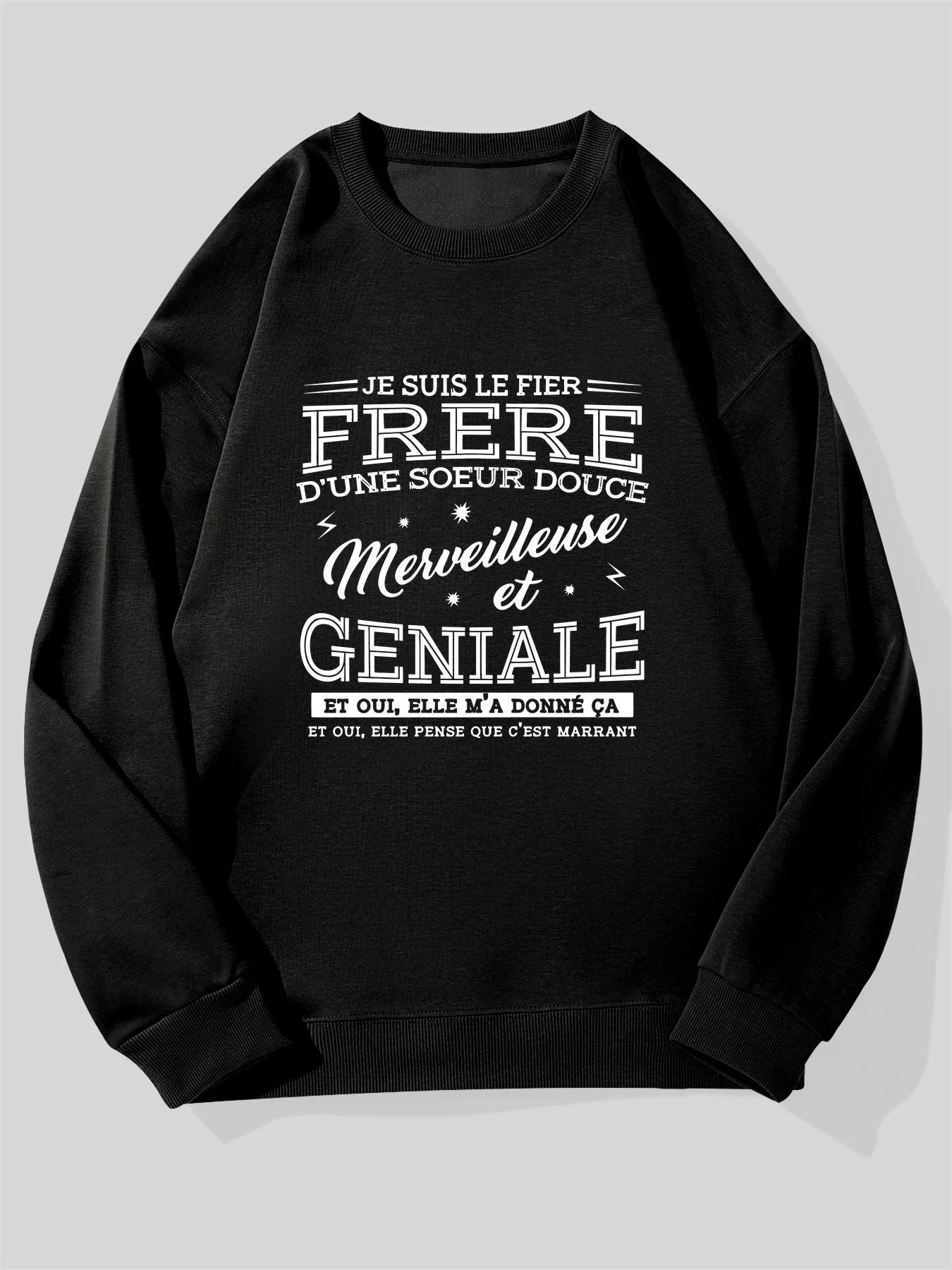 سترة بشعار فرنسي للرجال - "Je Suis Le Fier Frère" الإخوة الفرنسية مصممة بالفخور مع النص الفرنسي والعبارات العائلية #1