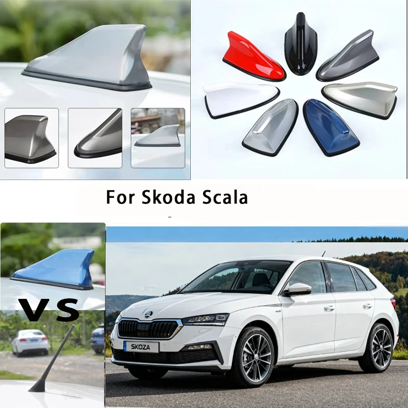 

For Skoda Scala Car Roof Top Mount Shark Fin Aerial Antenna Toppers Auto Radio AM FM Antenna Signal Amplifier Aerial