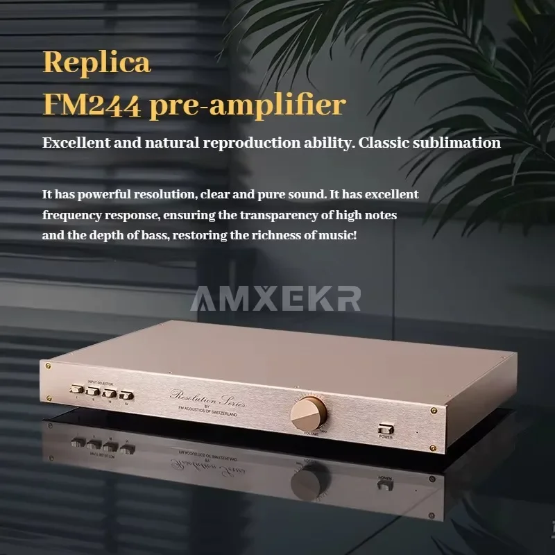 AMXEKR 1:1 Replica FM244 Line Fever Pre-stage Transistor Amplifier HiFi Monitoring Pre-power Amplifier Home Audio Amplifier