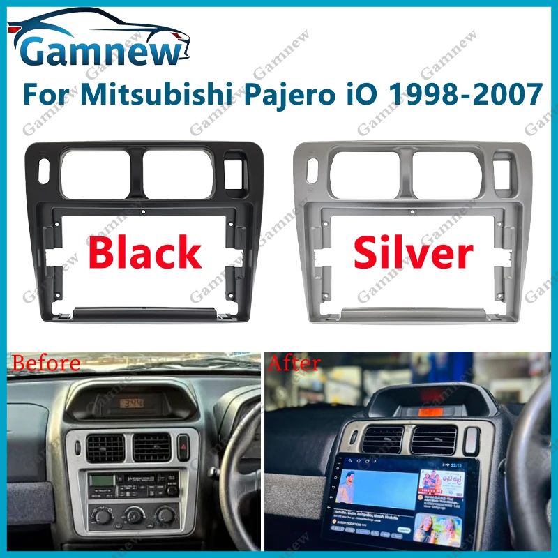 

9-дюймовый автомобильный каркас, адаптер для кабеля Android, радиоприемник, монтажная панель, комплект для Mitsubishi Pajero iO 1998-2007