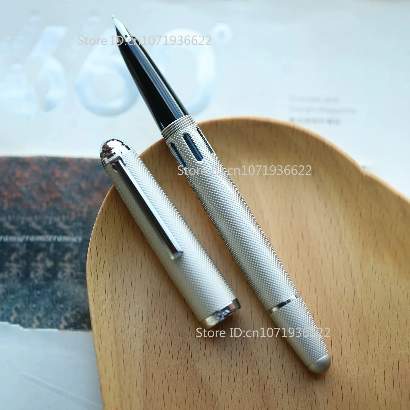 MAJOHN B27 Retro Piston Fountain Pen Metal Barrel Knurling Grid Pattern Smooth Writing Business Office School Stationery Gift