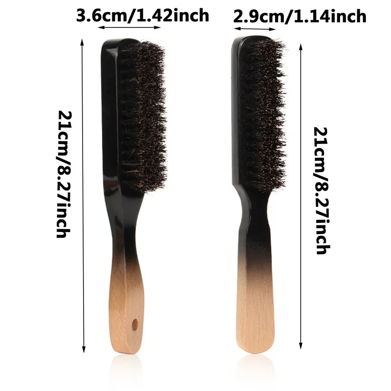 Wood Handle Shoe Brush For Leather Shoes Boar Bristle Beard Brush Shaving Tool Hair Brush Wooden Curved Men Beard Shaving Brush