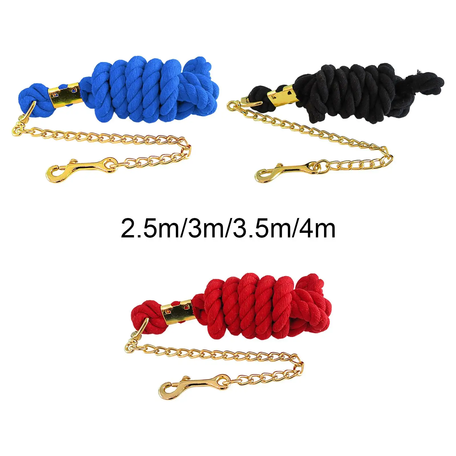 Leading Rope with Chain Brass Bolt Snap Clip Durable Handmade