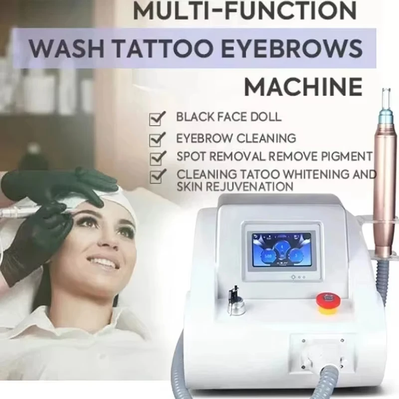 Pico Picosecond แบบพกพา Q-Switched Nd Yag Laser 1064nm 532nm 1320nm คาร์บอนเลเซอร์ Peeling Tattoo Speckle Removal CE อุปกรณ์ใหม่