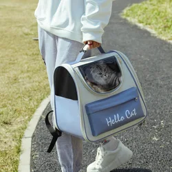 Mochila transparente para gato, bolso de tul, transpirable, portátil, de seguridad para mascotas, tela Oxford para salida de cachorros y perros, bolsa de transporte para mascotas