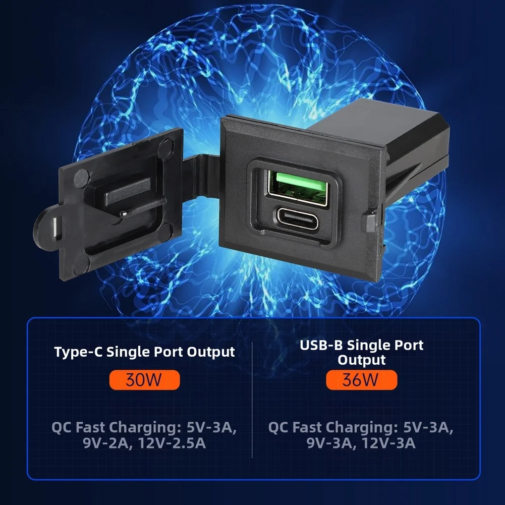 2.7*2.05*5.4cm 36W Car Charger Over-current Protection Short-circuit Protection Dual Port Output Travel Charging