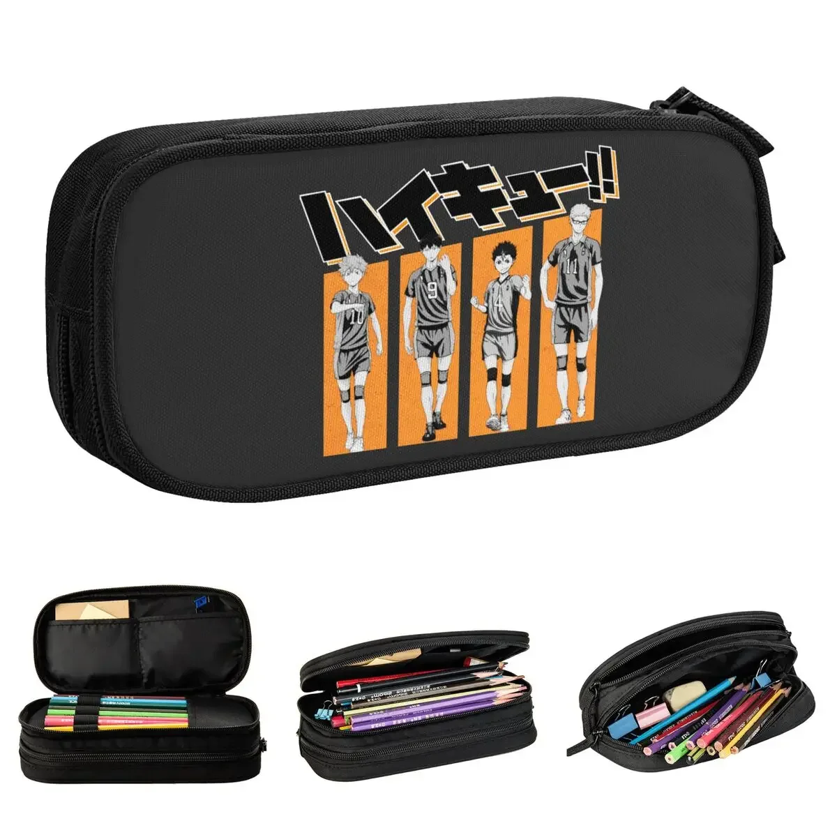 

Haikyuu Pencil Case Kuroo Anime Bokuto Oya Manga Shoyo Volleyball Pen Holder Bag Student Big Capacity Student School Pencilcases