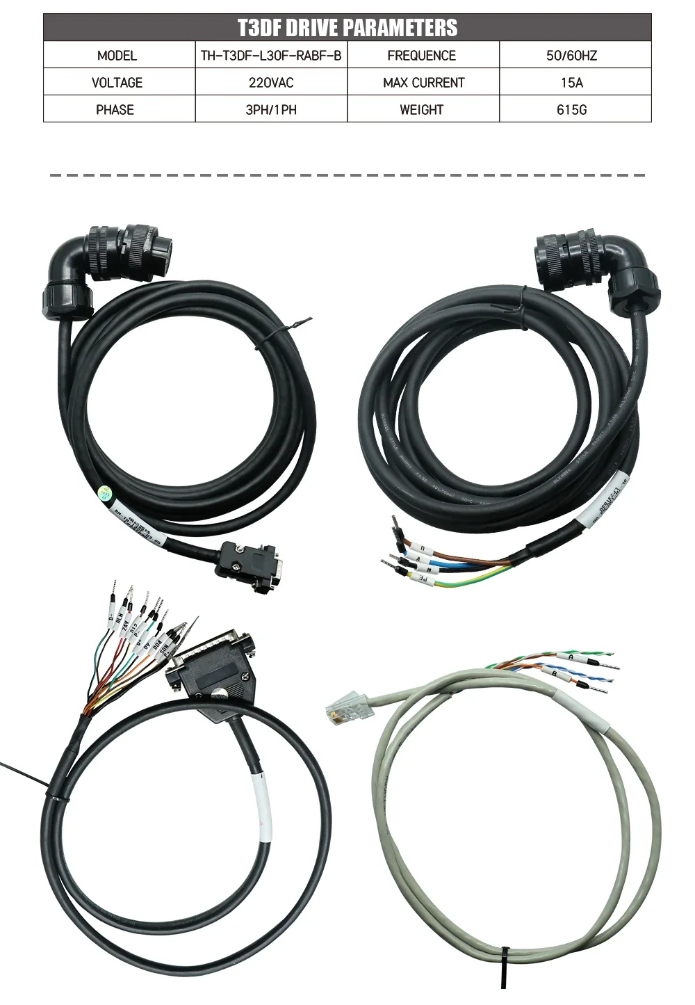 130ST-M15015 With T3DF RS485 Driver 2.3KW 220V AC Servo Motor Kit With Brake 1500 RPM 15Nm Torque For CNC Machine