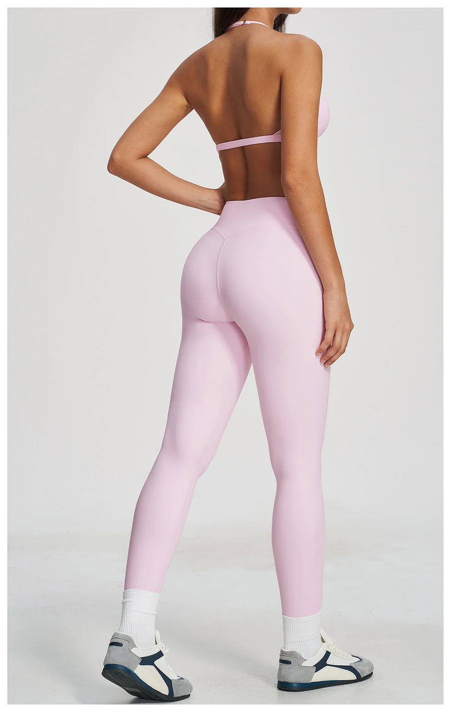 Yoga-Set 2-teilig Damen Fitness Sportbekleidung Naked Feel Sport-BH Gym Laufhose Po-Formende Leggings Workout-Outfit Activewear – Detail 16