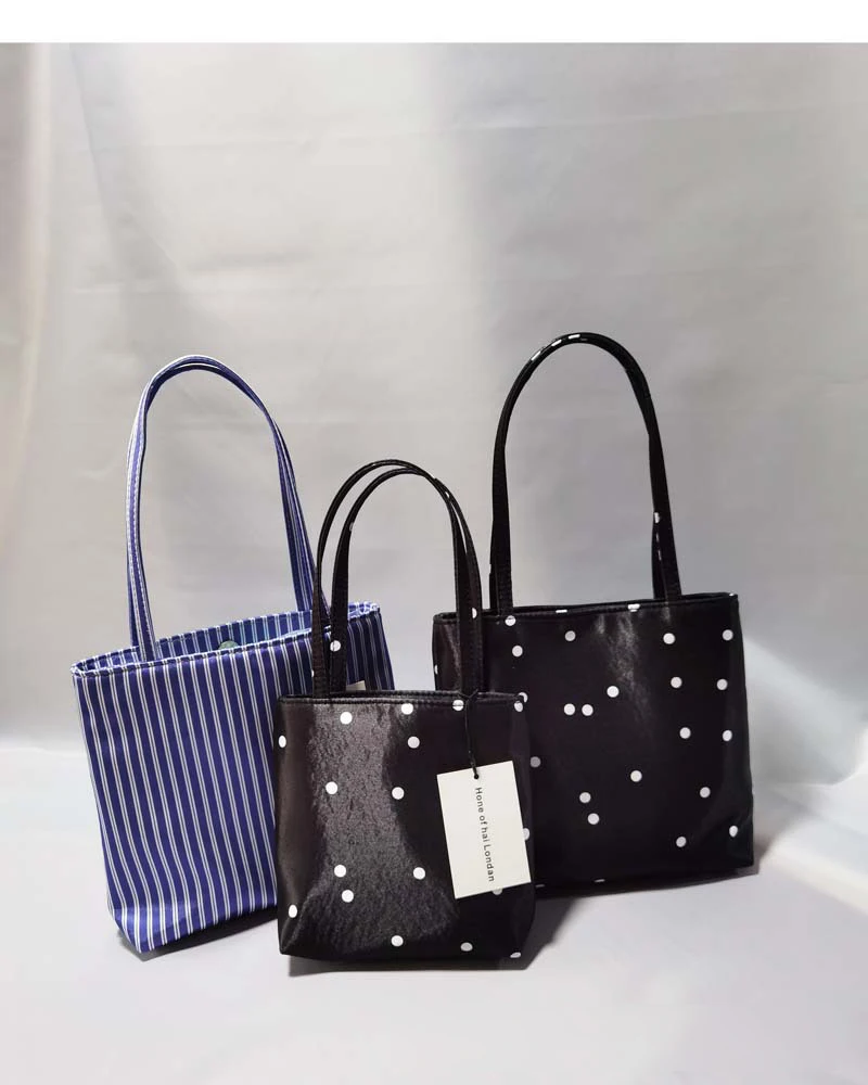 Damen Retro-Handtasche mit großem Fassungsvermögen, modische Seidensatin-Tasche mit Punkten und Streifen, quadratische Unterarmtasche, lässige Schultertasche für Pendler 2026 – Detail 3