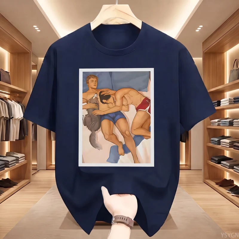 Heated Rivalry TV Shane Hollander&Ilya Rozanov T-shirt Summer Cotton Printed Men's and Women's Street Style Casual T-shirt