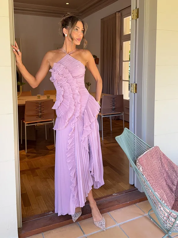 

Sexy Ele Bal Svel Women's Dr Spring Autumn Layered Skirt Design Polyester V-ne Outdoor A-line Dr