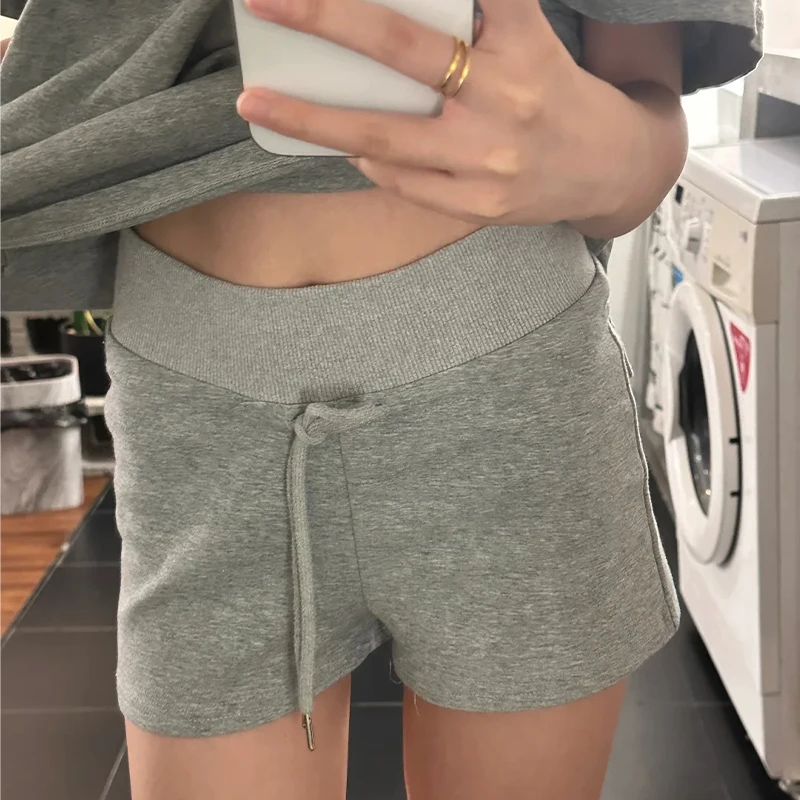 High Waist Casual Fashion Elastic Waist Sports Shorts Women Summer