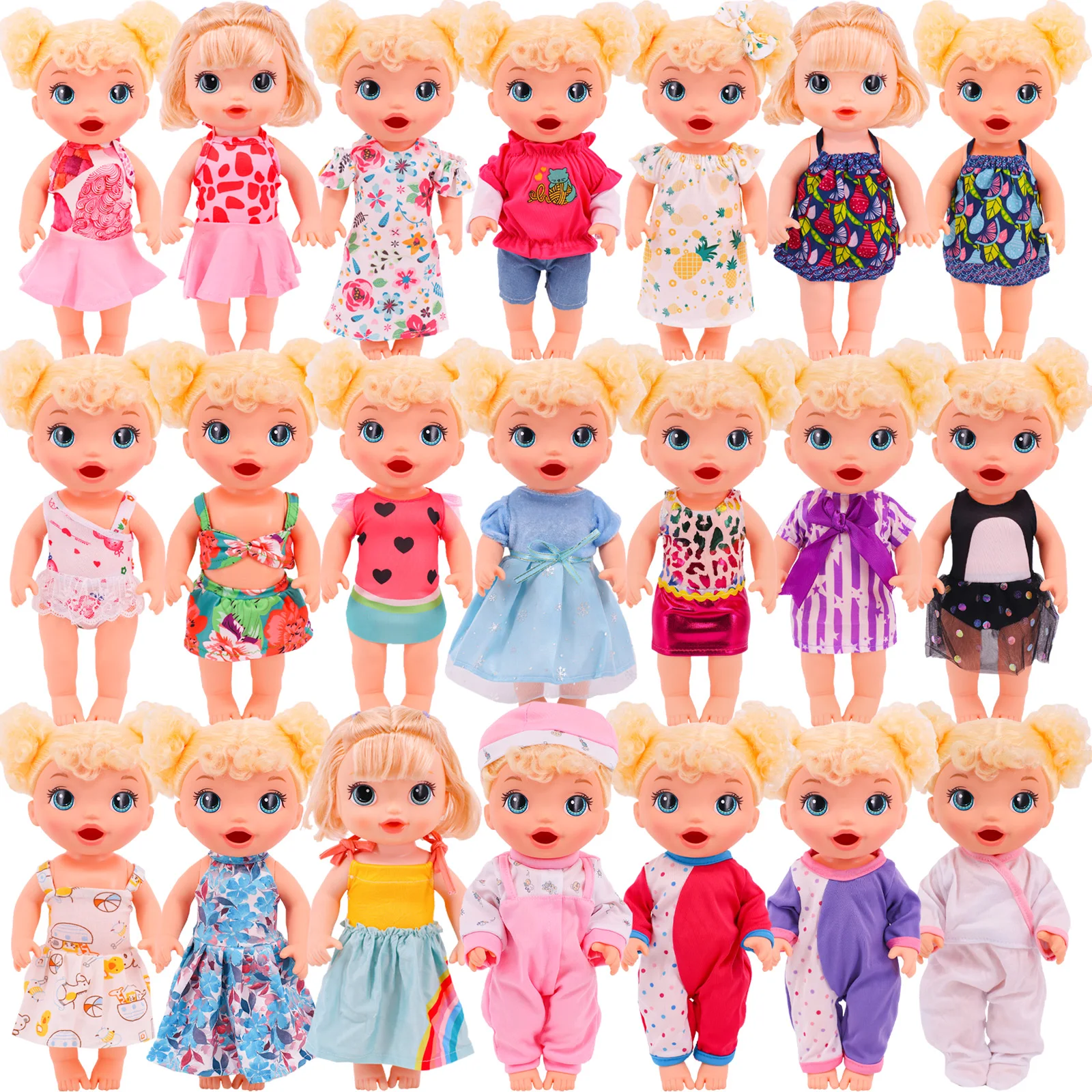 Doll Clothes 30cm Cute Alive Baby Doll Clothes and Accessories Fits 10-11-12 Inch Baby Dolls, American 14-14.5 Inch Girl Dolls