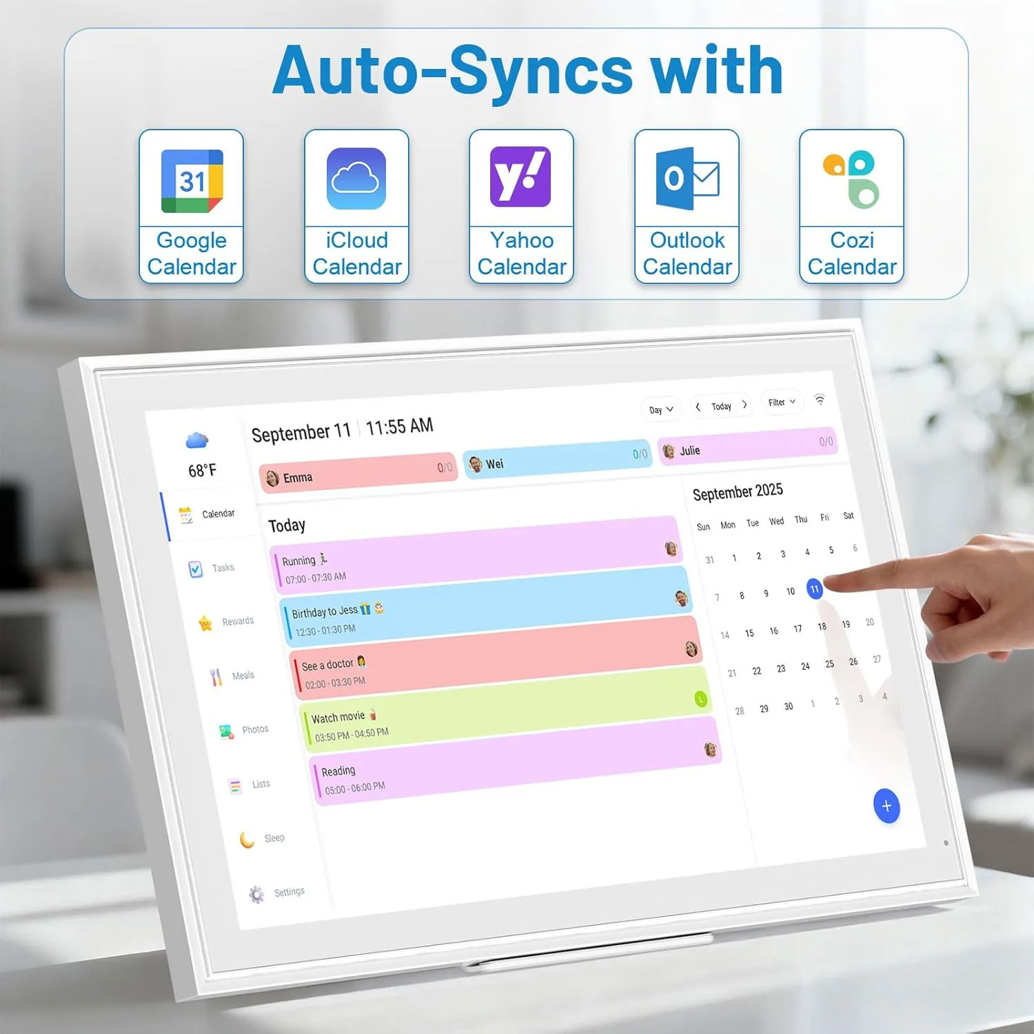 AHXJKA10.1 Inch WiFi Touch Digital Calendar 32GB Storage Multi-function Task To-do List Calendario Inteligente Household Desktop
