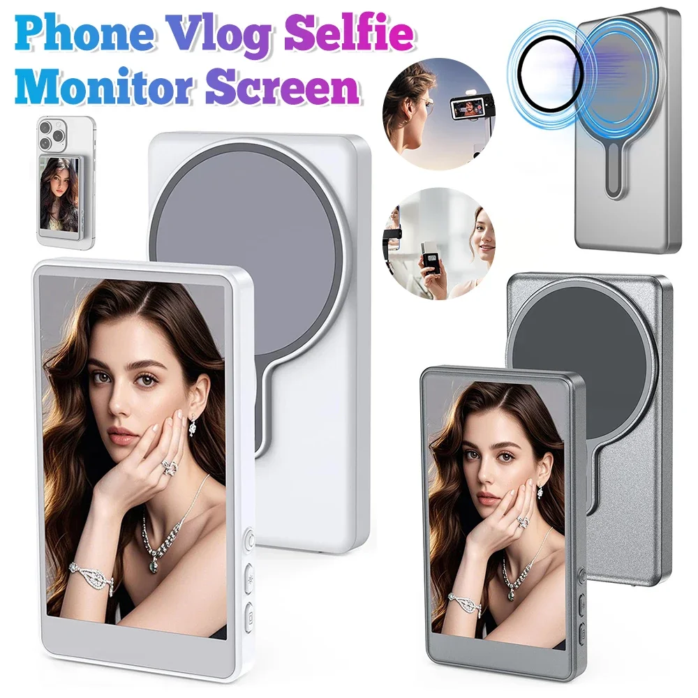 

Смартфон, беспроводной магнитный монитор, экран для задней камеры телефона, селфи, видеоблог, прямая трансляция видеозаписи для iPhone и Android