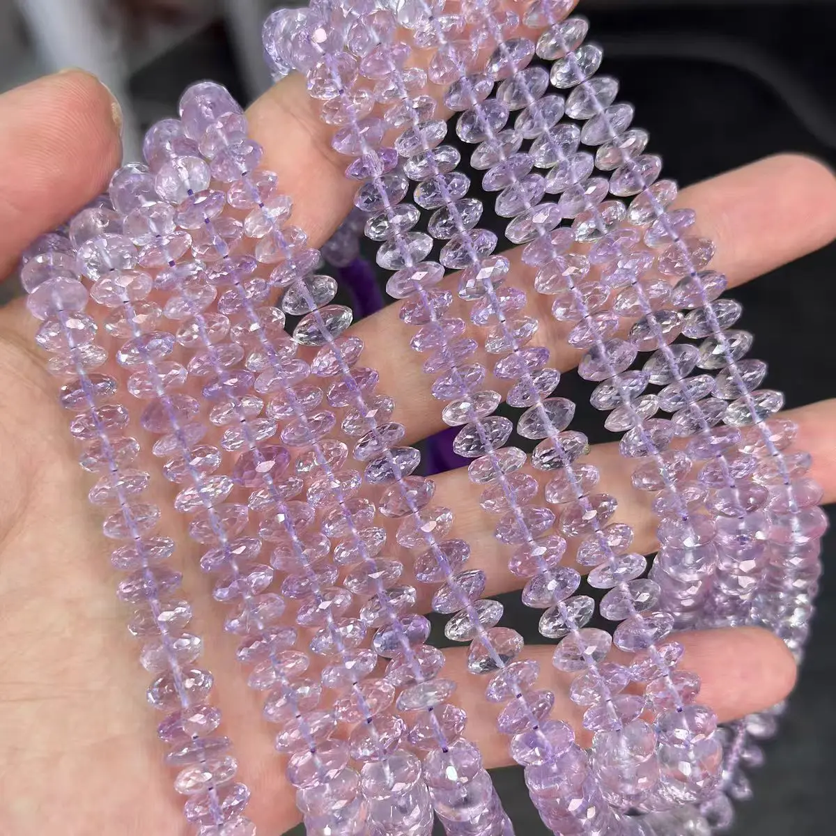 lavendel Amethist gefacetteerde roundelle 6-9mm natuur voor het maken van sieraden ketting 38cm FPPJ groothandel losse kralen