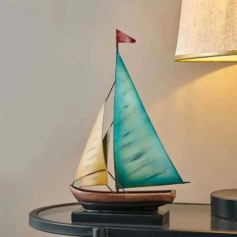 Creative Smooth Sailing Ship Model Decor for Living Room TV Cabinet Wine Bar Office Desk Luxury Ornament