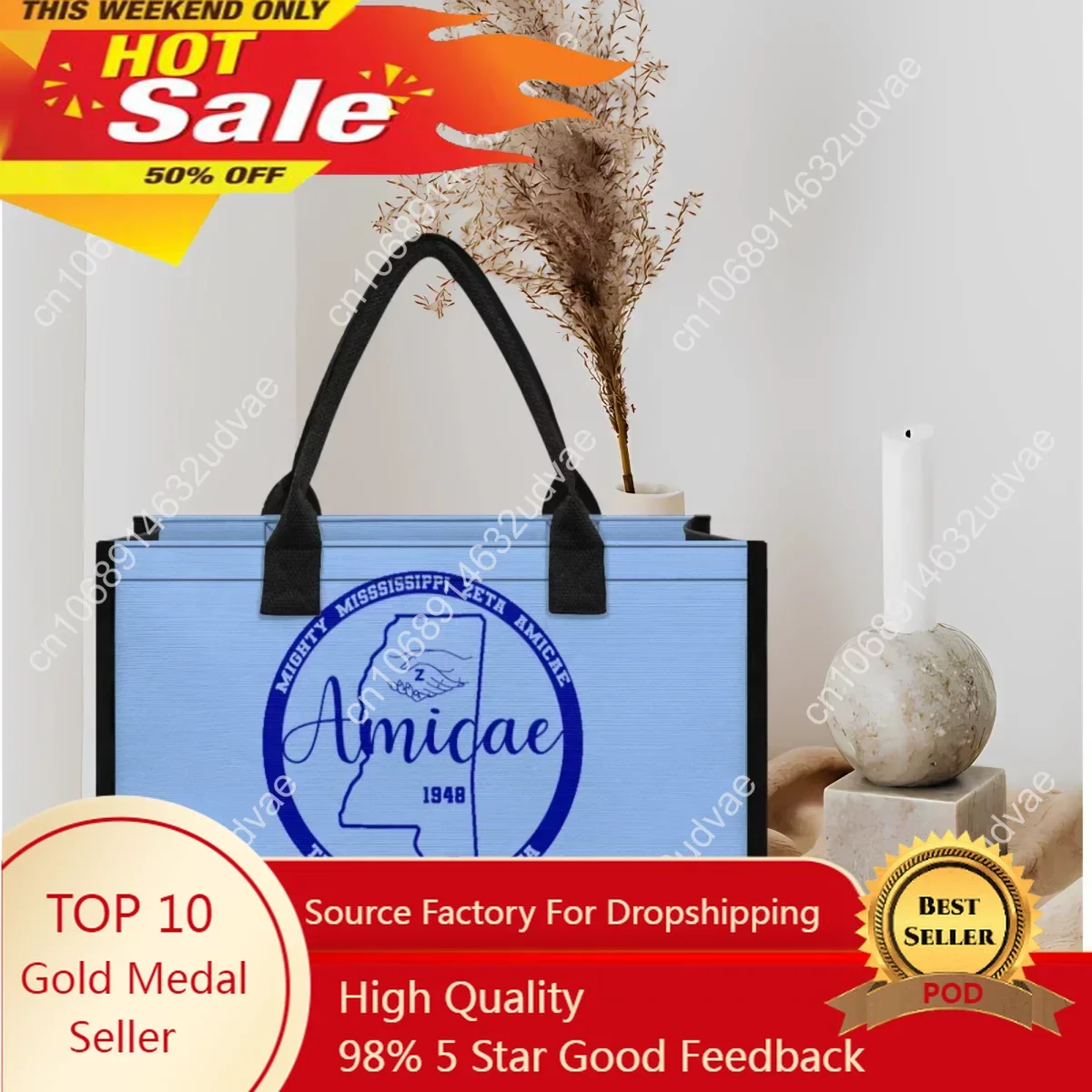 Zeta Amicae Handle Canvas Tote Bags Gift Casual Commuting Travel Portable Handle Handbags Street Fashion Luxury Shoulder Bags