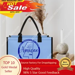 Zeta Amicae Handle Canvas Tote Bags Gift Casual Commuting Travel Portable Handle Handbags Street Fashion Luxury Shoulder Bags