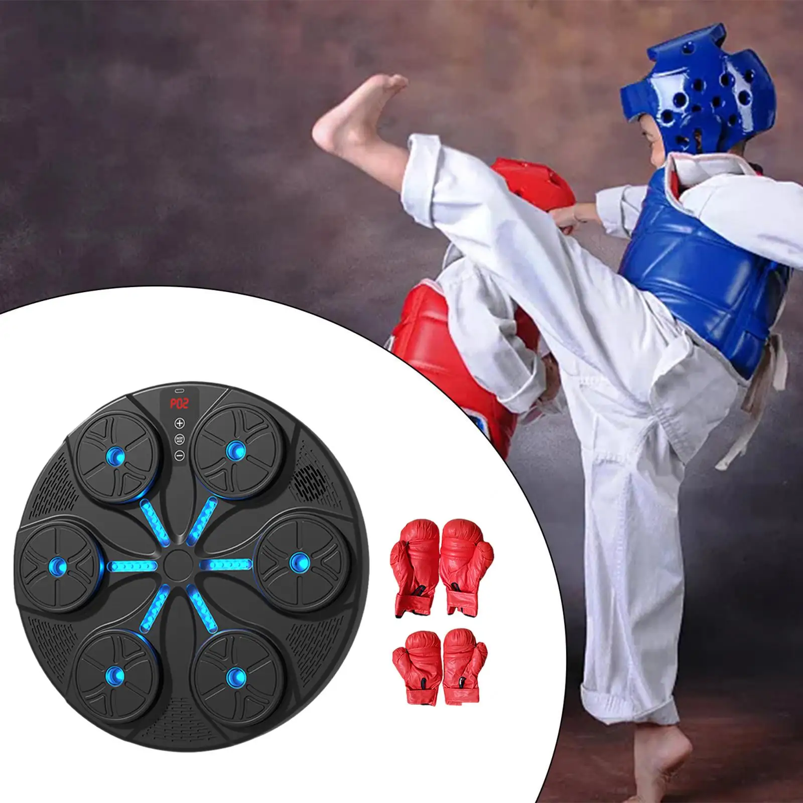 Boxing Machine Electronic Boxing Wall Target Intelligent Music Boxing Trainer for Karate Mma Household Sanda Focus Martial Arts