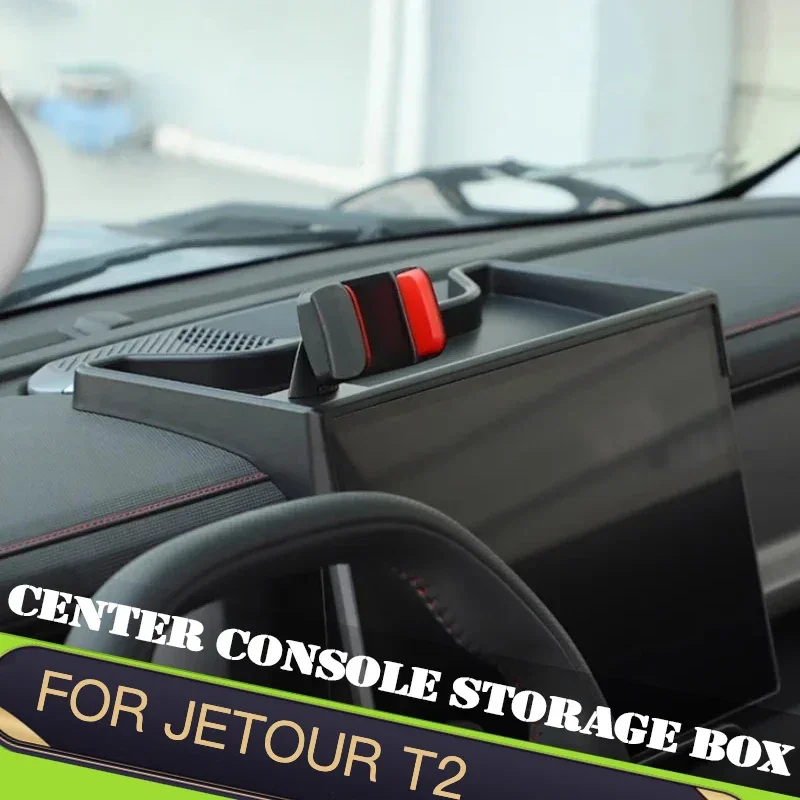 

For Jetour Traveller T2 2023 2024 2025 Car Center Console Storage Box Accessories Fit Modification Dashboard Mobile Phone Holder