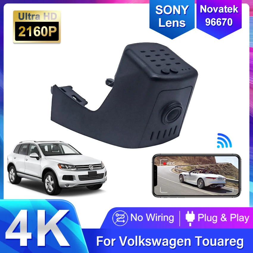 

4K 2160P Plug and play Car DVR Wifi Video Recorder Dash Cam Camera For Volkswagen Touareg 2018 2019 2020~2022 HD Night vision