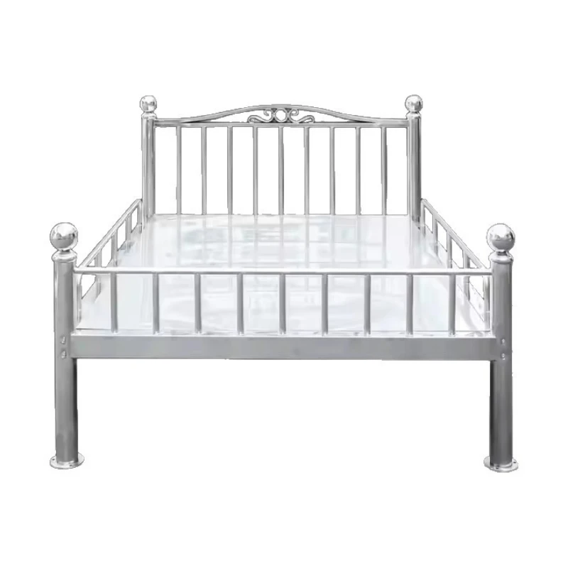 

Thickened 304 stainless steel bed, European simple princess bed, children's double bed, stainless steel single bed