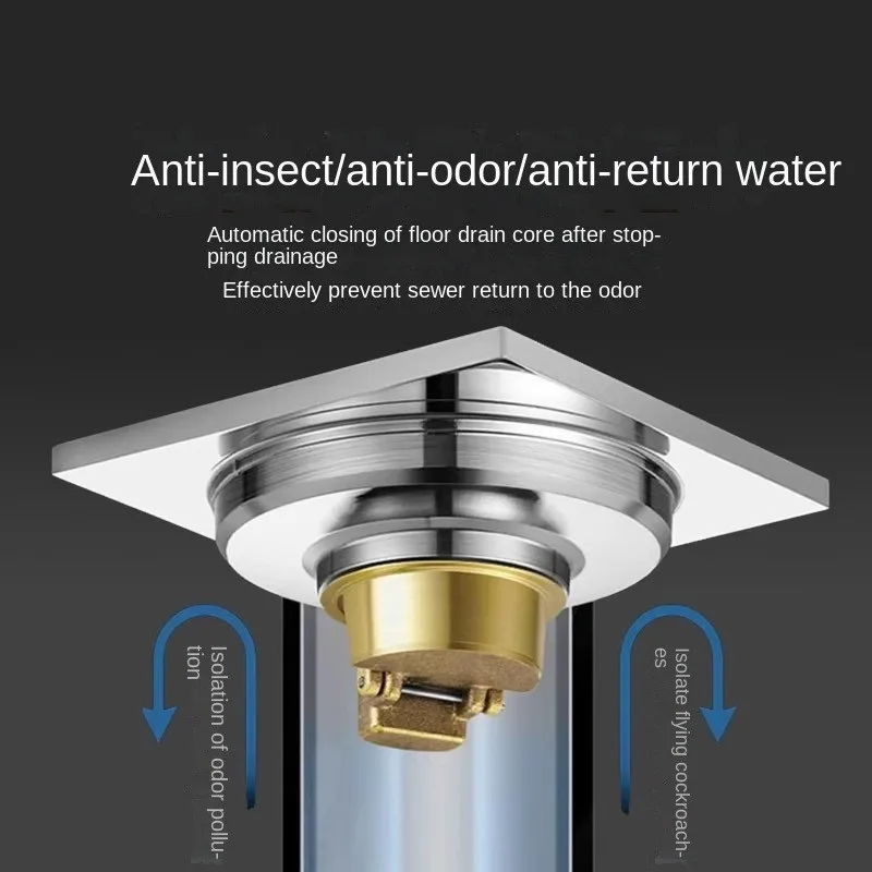 Brass Floor Drain Core Fast Drainage Odor And Insect Proof Bathroom Drain Sink Strainer Shower Backflow Preventer Filter Plug image 3