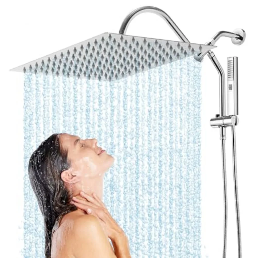 

Ra with Handheld Spray Combo, High Pressure Rafall s with Extension Arm Wide Dual with Slide Bar, Bathroom Accessories, Chrome